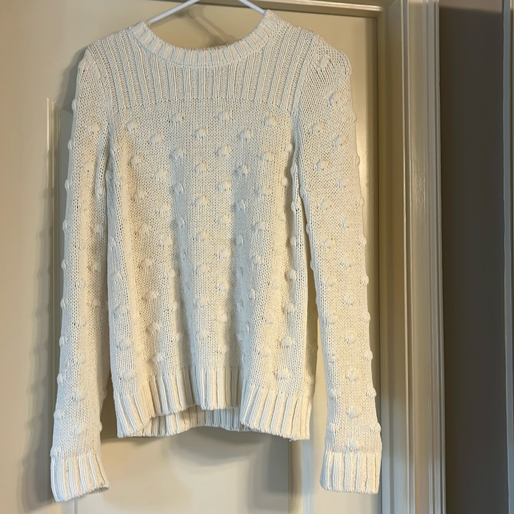 White textured sweater